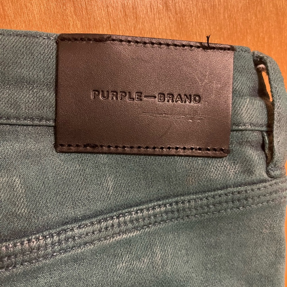 Purple brand coated diagonal light indigo/multicolor Men's Jeans with tags 30 - Picture 6 of 13